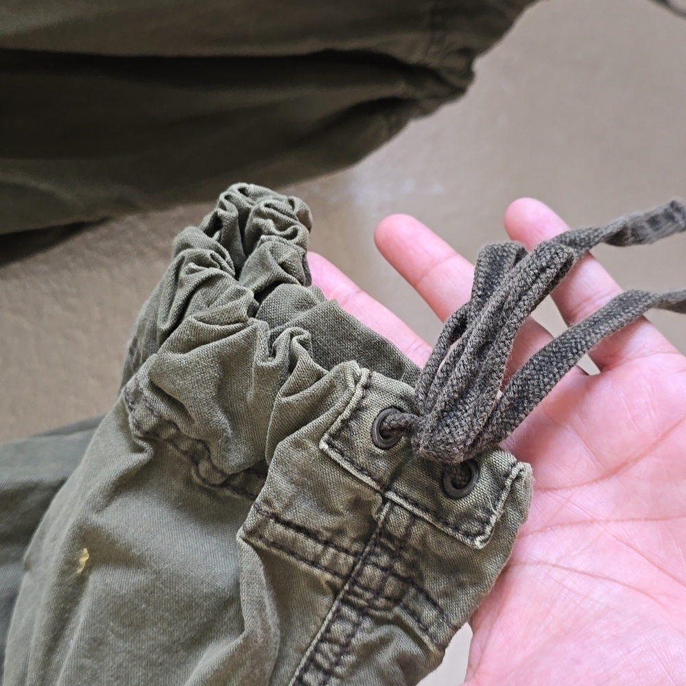 Free People Green Cargo Pants with Elastic Ankle Cuffs - Picture 6 of 9
